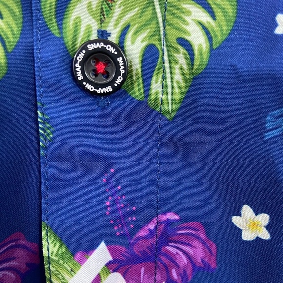 Men's Dixxon Snap-On Tools Hawaiian Shirt L Tropical Limited Edition Beach EUC - Picture 5 of 11